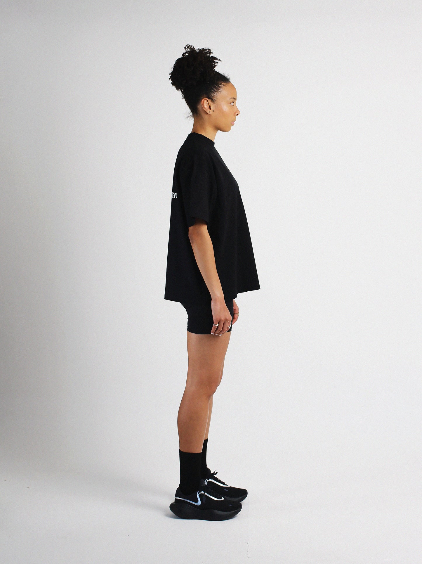 Slow Movement Black Cotton Oversized Tshirt