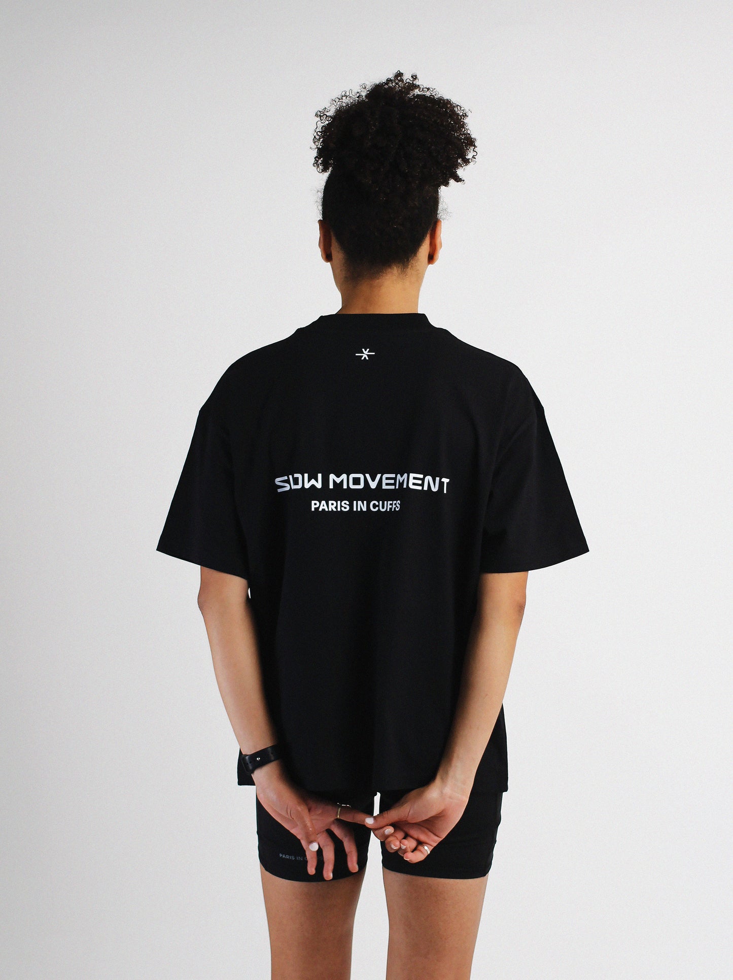 Slow Movement Black Cotton Oversized Tshirt