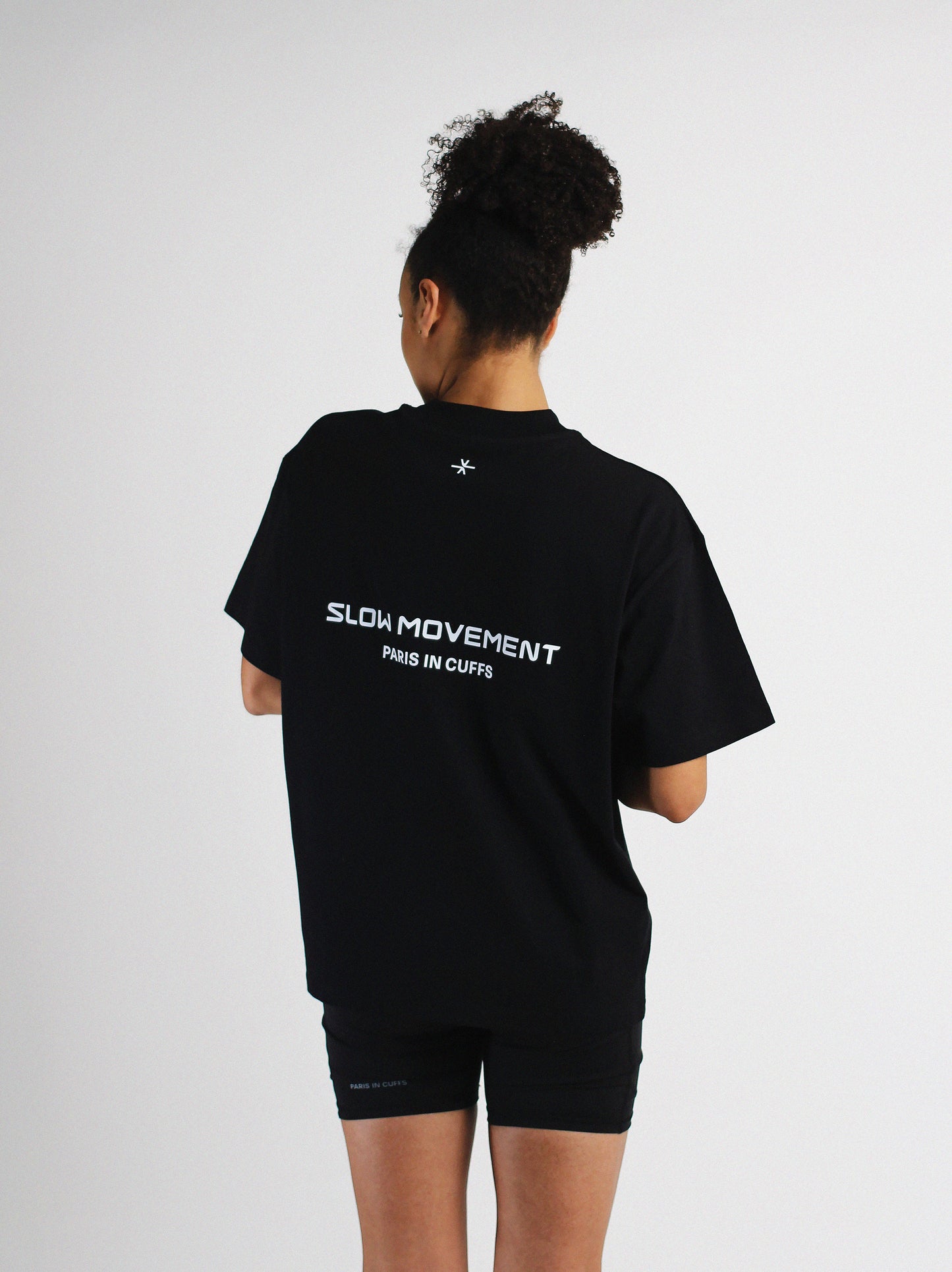 Slow Movement Black Cotton Oversized Tshirt