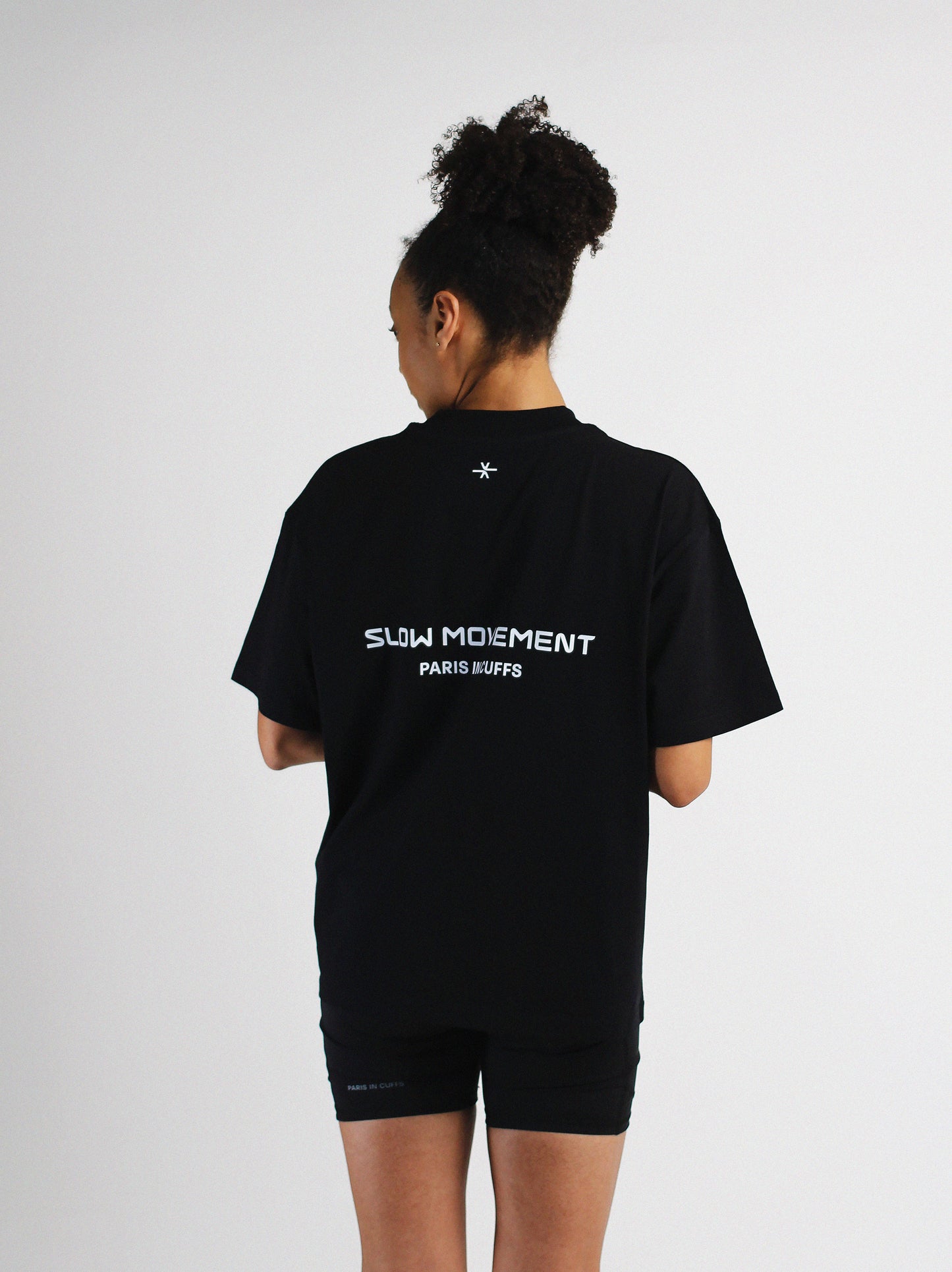 Slow Movement Black Cotton Oversized Tshirt