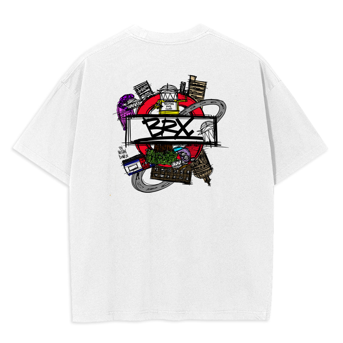 BRX by Nathan Bowen White Oversized Cotton Tshirt