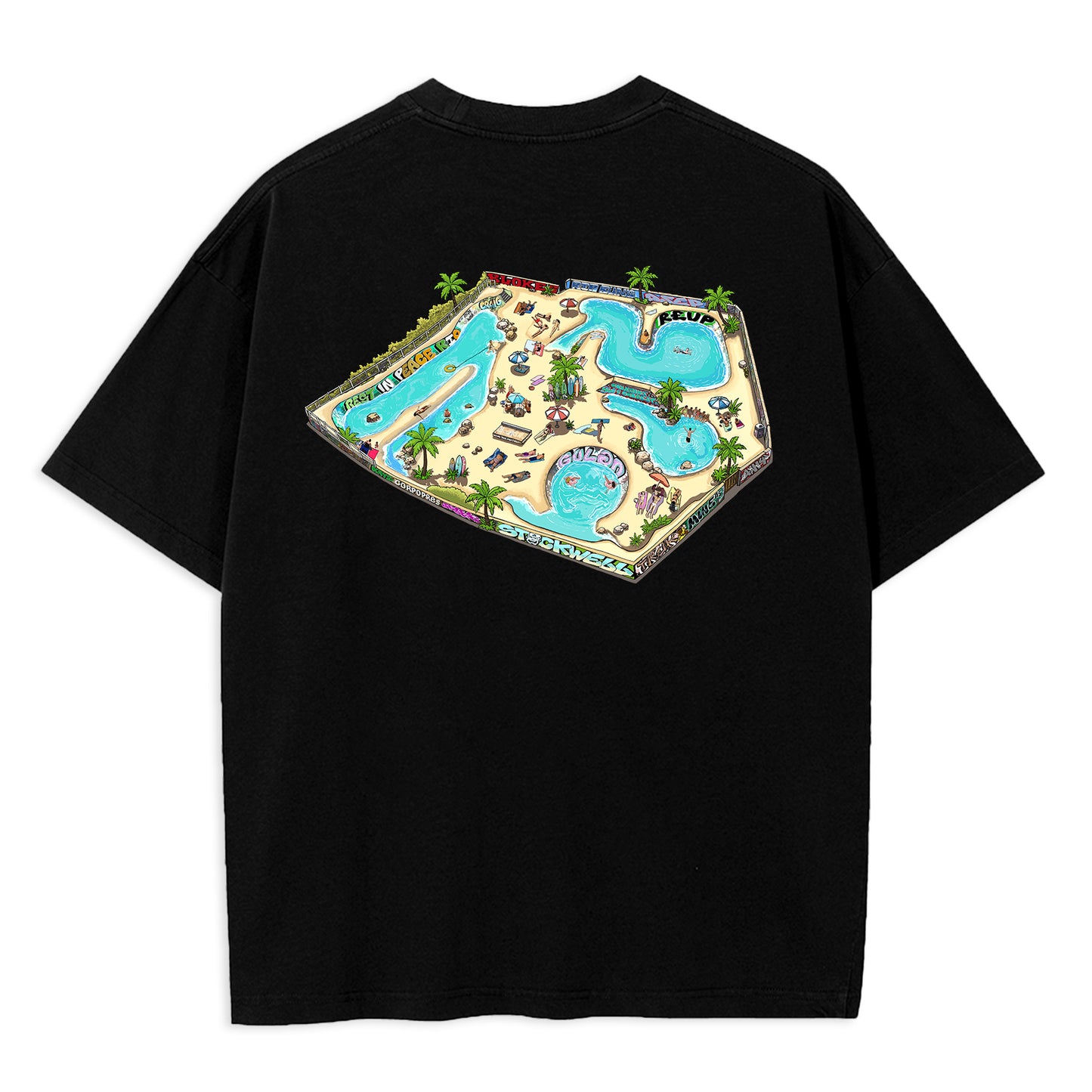 Stockwell Skatepark Black Oversized Cotton Tshirt