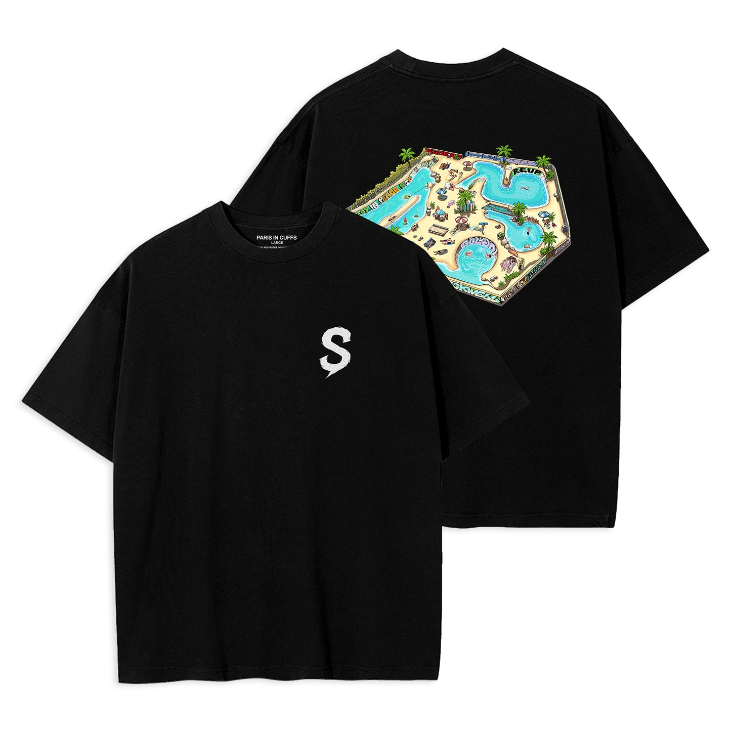 Stockwell Skatepark Black Oversized Cotton Tshirt
