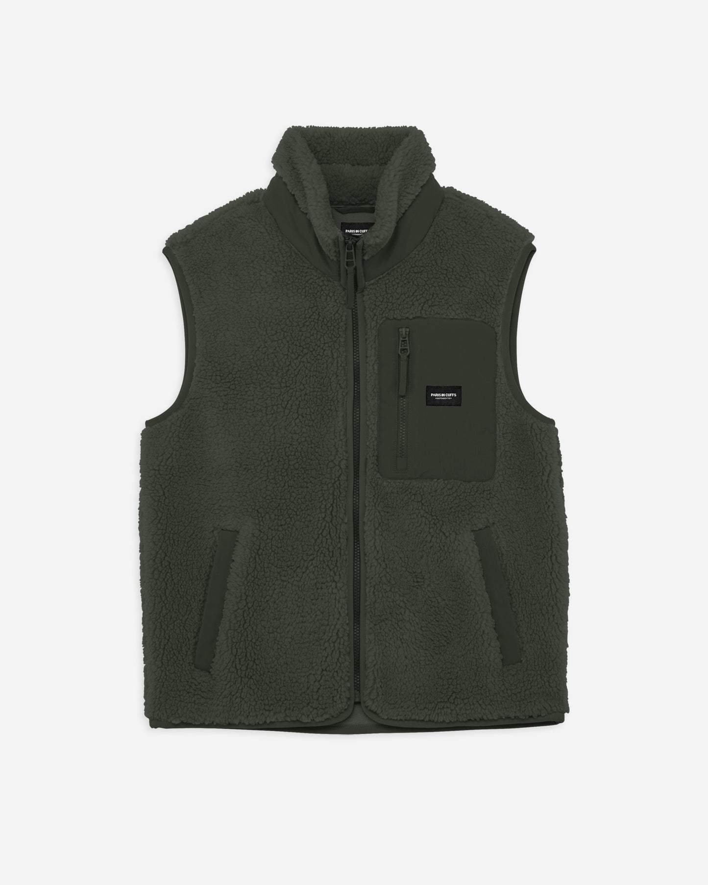 Olive Sherpa Vest