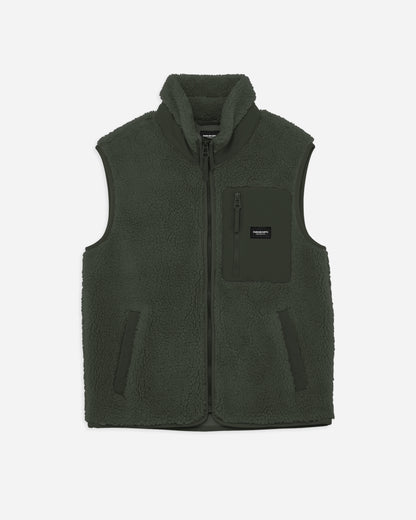 Olive Sherpa Vest