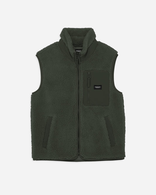 Olive Sherpa Vest