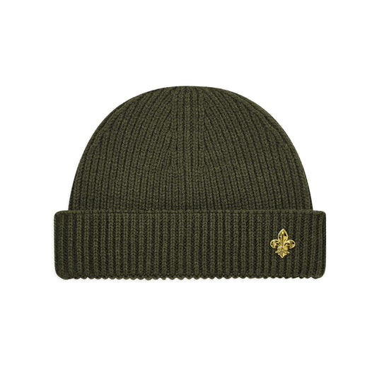 Olive Knitted Fisherman Beanie