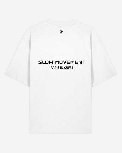 Slow Movement White Cotton Oversized Tshirt