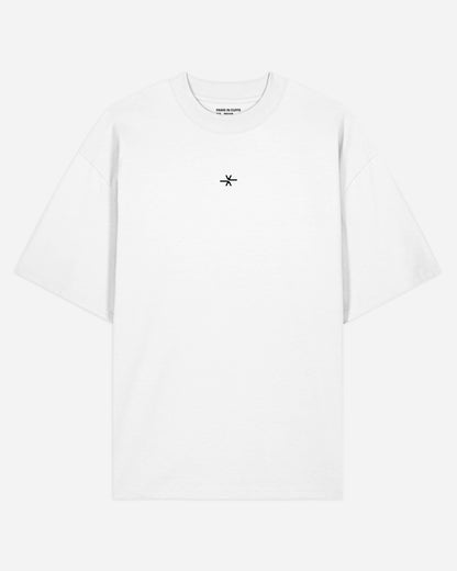 Slow Movement White Cotton Oversized Tshirt