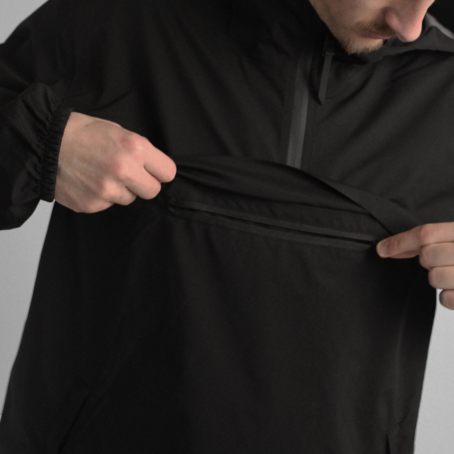 Black Pull Over Jacket