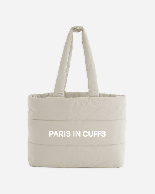 Stone Quilted Tote Bag
