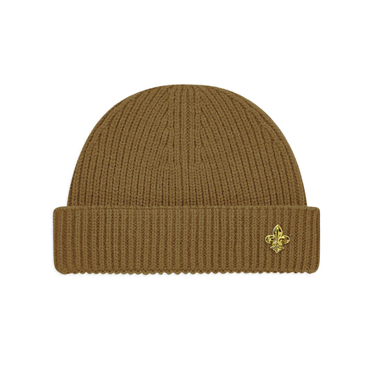 Tan Knitted Fisherman Beanie