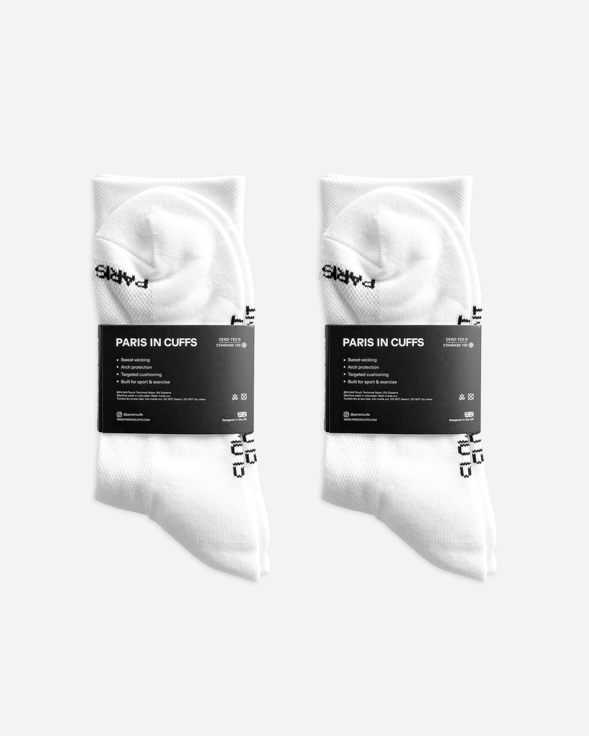 Running Socks White Twin Pack