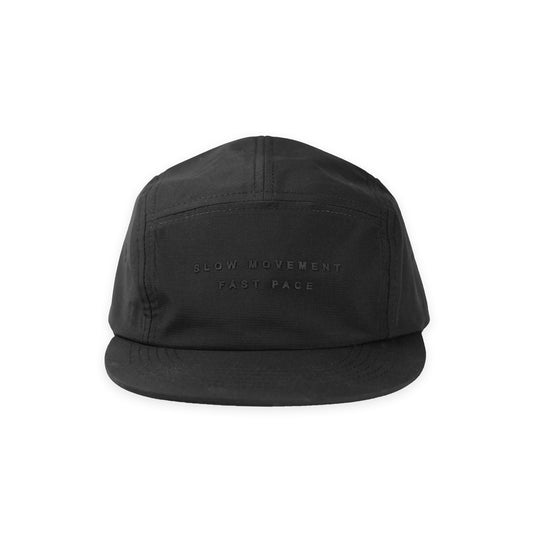 Black 5 Panel Running Cap