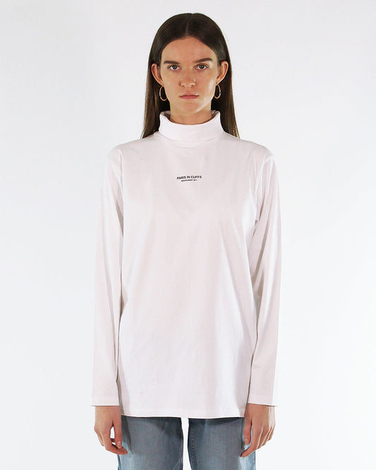 White Mono Roll Neck