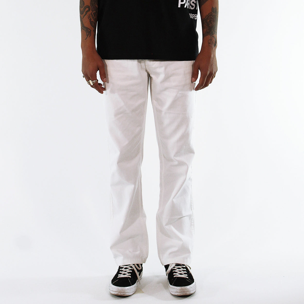 White Straight Chinos